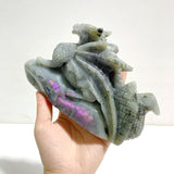 2 Pieces Labradorite Flying Dragon Castle Carving - Wholesale Crystals