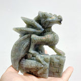 2 Pieces Labradorite Flying Dragon Castle Carving - Wholesale Crystals