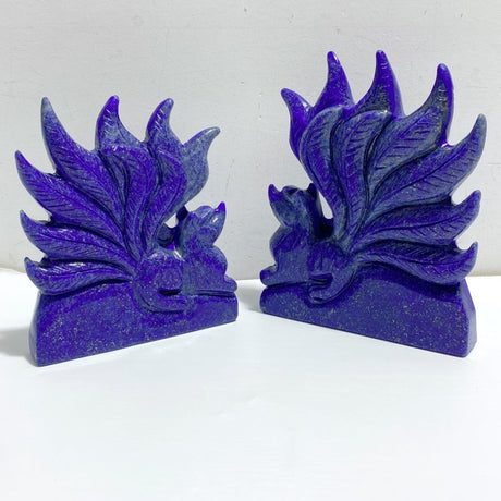2 Pieces Lapis Lazuli Nine-tailed Fox Carving -Wholesale Crystals