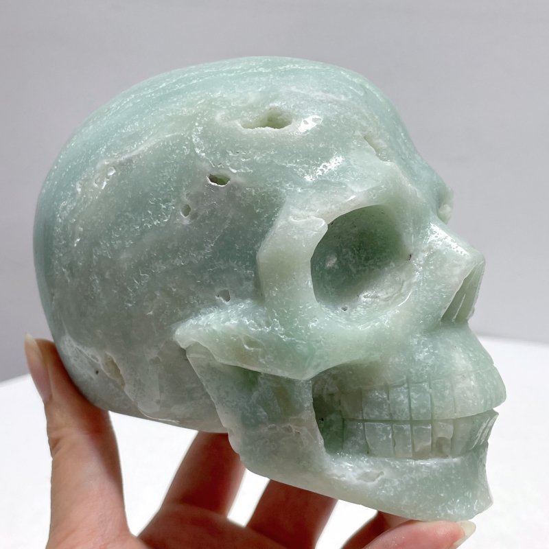 2 Pieces Large Caribbean Calcite Skull Carving - Wholesale Crystals