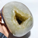 2 Pieces Large Geode Druzy Agate Skull Carving - Wholesale Crystals