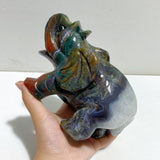 2 Pieces Large Ocean Jasper Elephant Carving -Wholesale Crystals