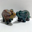 2 Pieces Large Ocean Jasper Elephant Carving -Wholesale Crystals