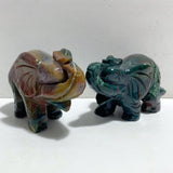 2 Pieces Large Ocean Jasper Elephant Carving -Wholesale Crystals