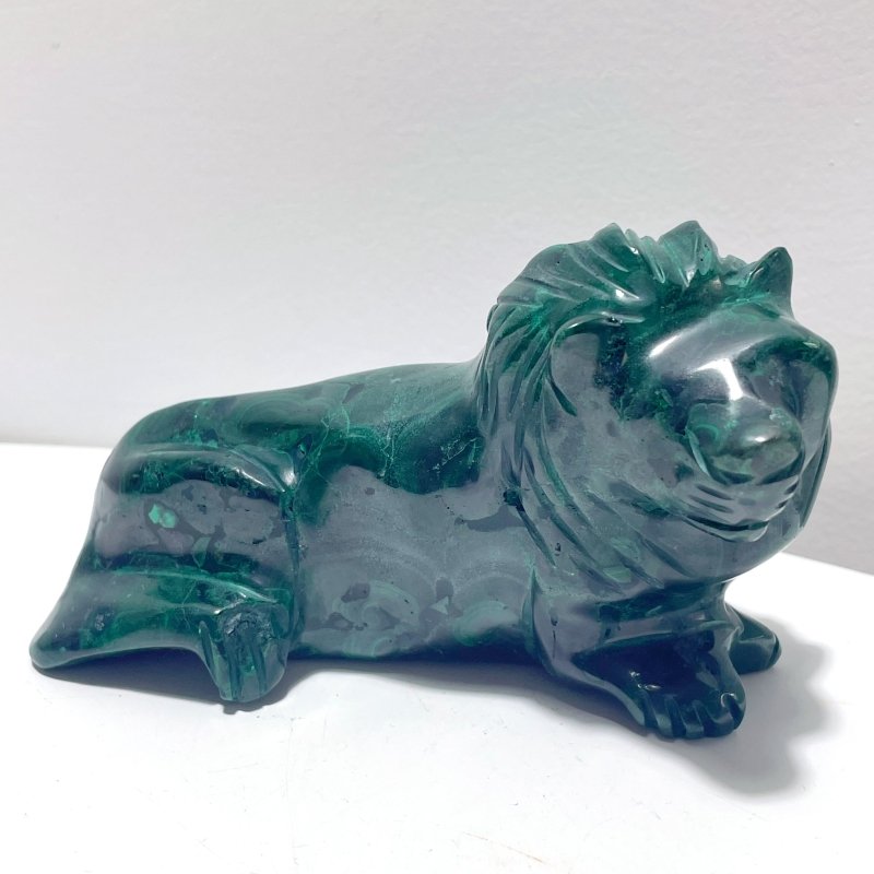 2 Pieces Malachite Lion Carving - Wholesale Crystals