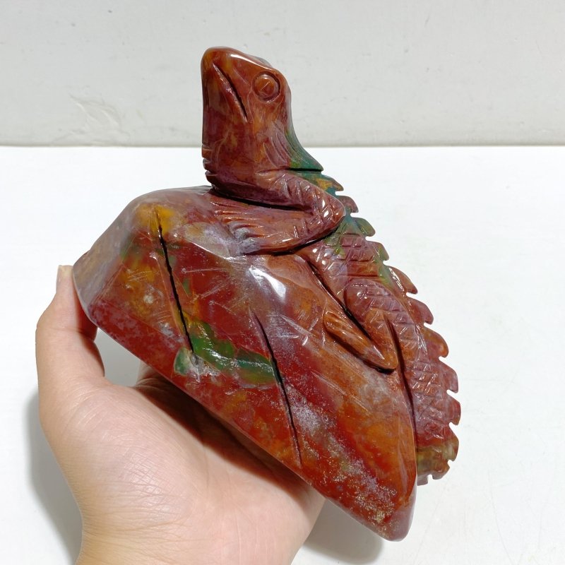 2 Pieces Ocean Jasper Lizard Carving 6 -Wholesale Crystals