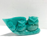 2 Pieces Owl Carving Amazonite Caribbean Calcite - Wholesale Crystals
