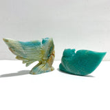 2 Pieces Owl Carving Amazonite Caribbean Calcite - Wholesale Crystals
