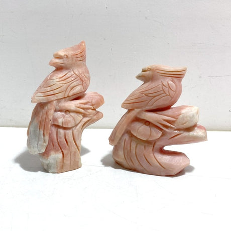 2 Pieces Pink Opal Birds Carving - Wholesale Crystals