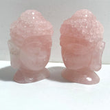 2 Pieces Rose Quartz Buddha Head Carving - Wholesale Crystals