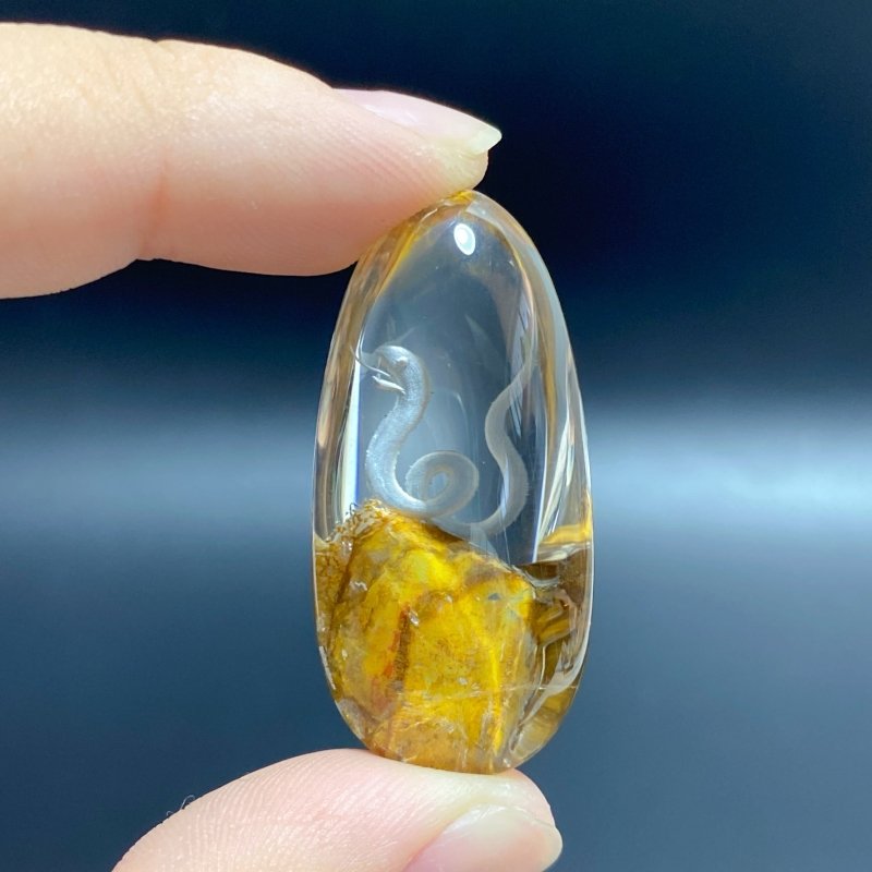 2 Pieces Snake Garden Quartz Inner Scene Carving -Wholesale Crystals