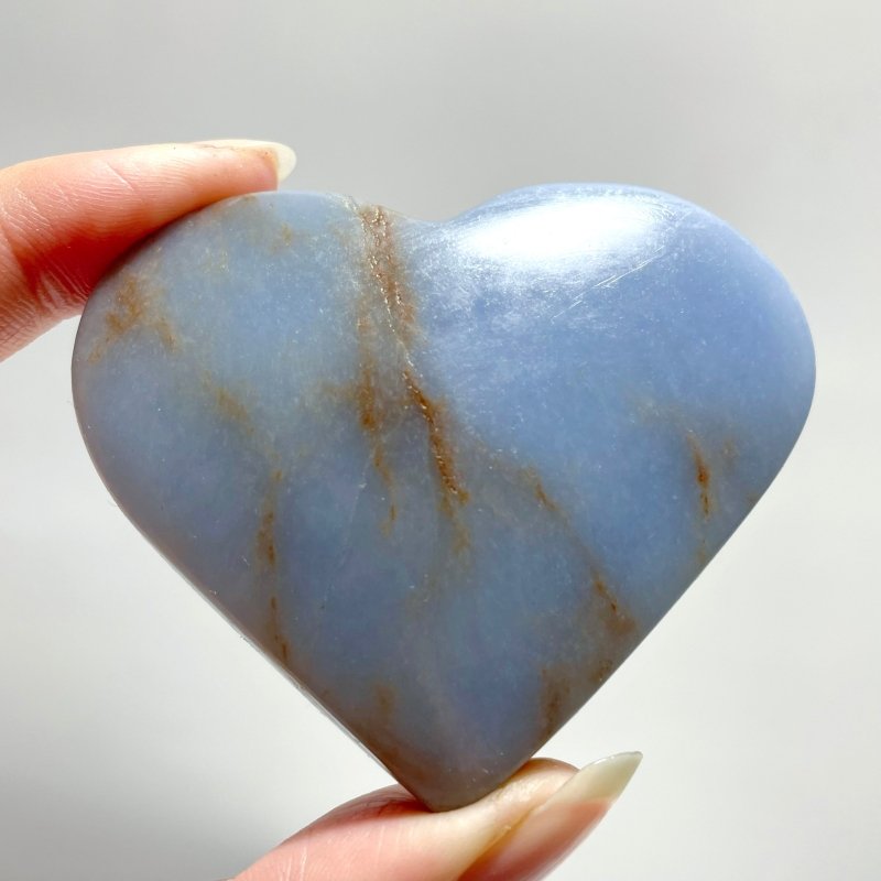 2 Size Beautiful Angelite Heart Wholesale - Wholesale Crystals