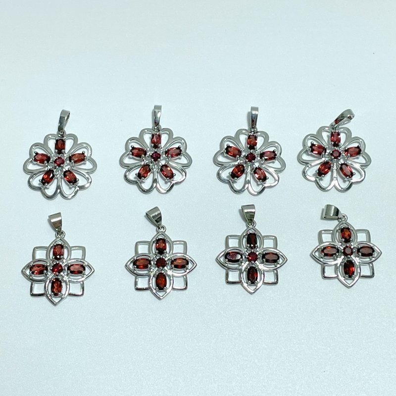 2 Styles Garnet Flower Pendant Wholesale - Wholesale Crystals