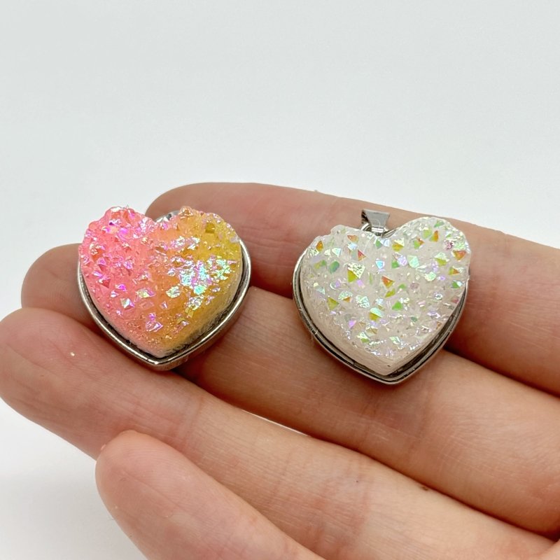 2 Types Aura Cluster Heart Pendant Wholesale - Wholesale Crystals