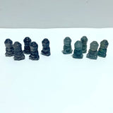 2 Types Small Buddha Carving Wholesale Labradorite Silver Sheen Obsidian - Wholesale Crystals