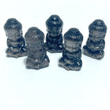 2 Types Small Buddha Carving Wholesale Labradorite Silver Sheen Obsidian - Wholesale Crystals