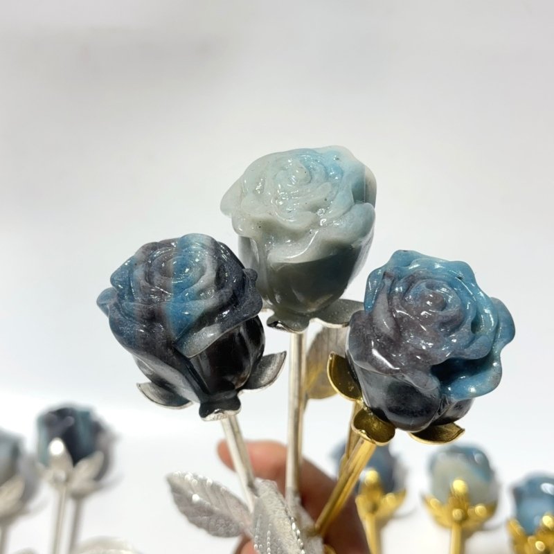 2 Types Trolleite Rose Flower Carving Wholesale -Wholesale Crystals