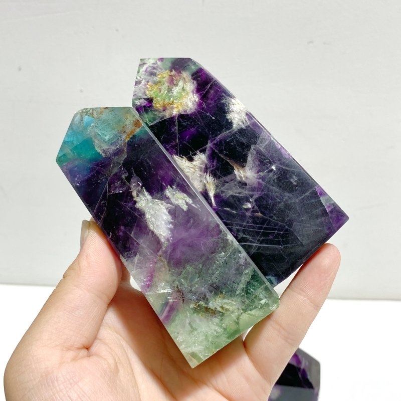 20 Pieces Feather Fluorite Four - sided Tower Points - Wholesale Crystals
