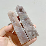 20 Pieces Geode Sakura Flower Agate Four-sided Tower Points -Wholesale Crystals