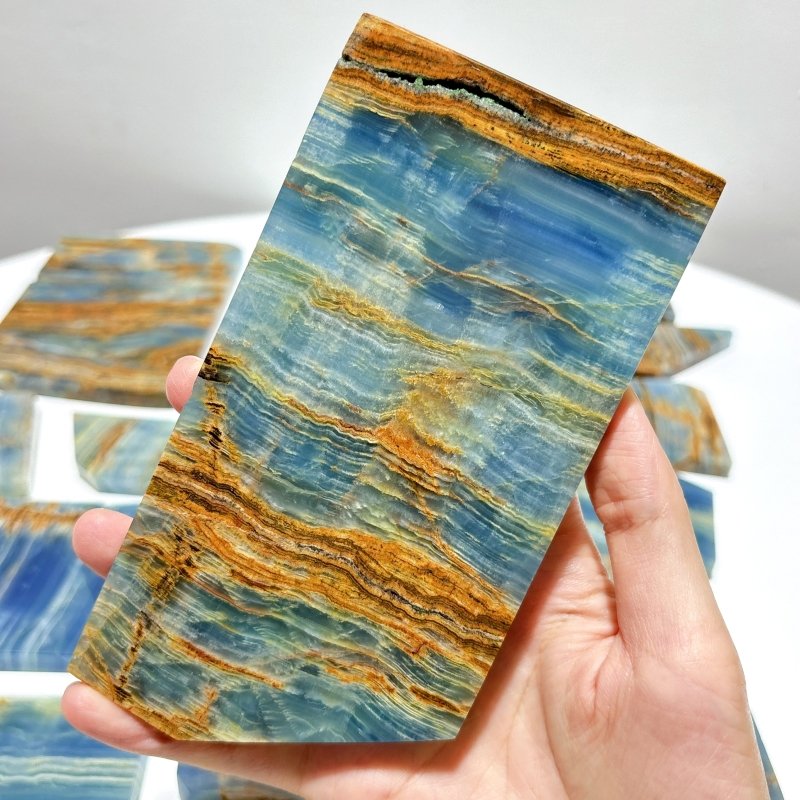 20 Pieces High Quality Blue Onyx Slab - Wholesale Crystals