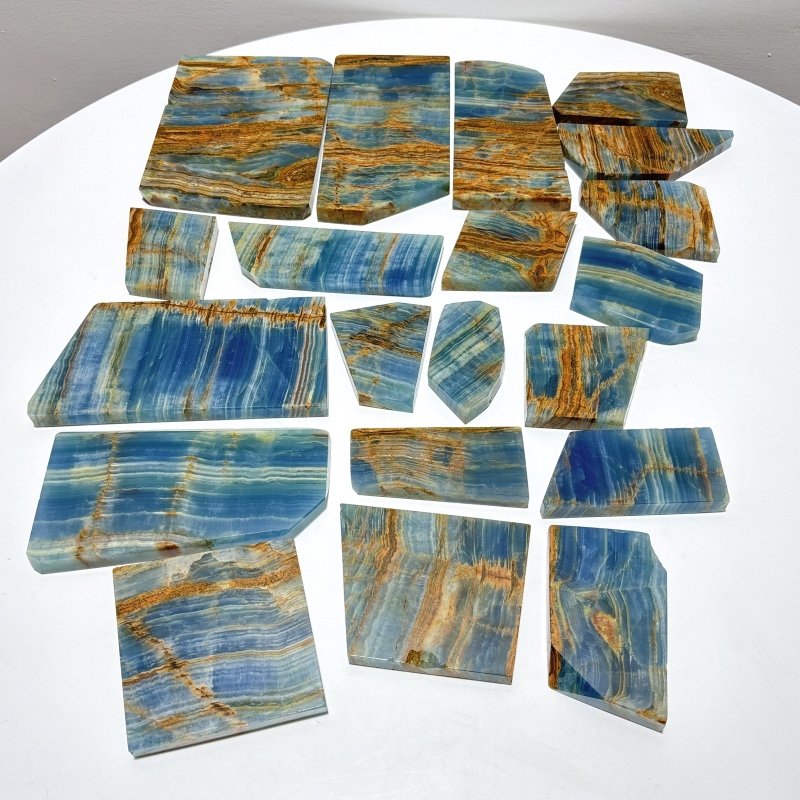 20 Pieces High Quality Blue Onyx Slab - Wholesale Crystals