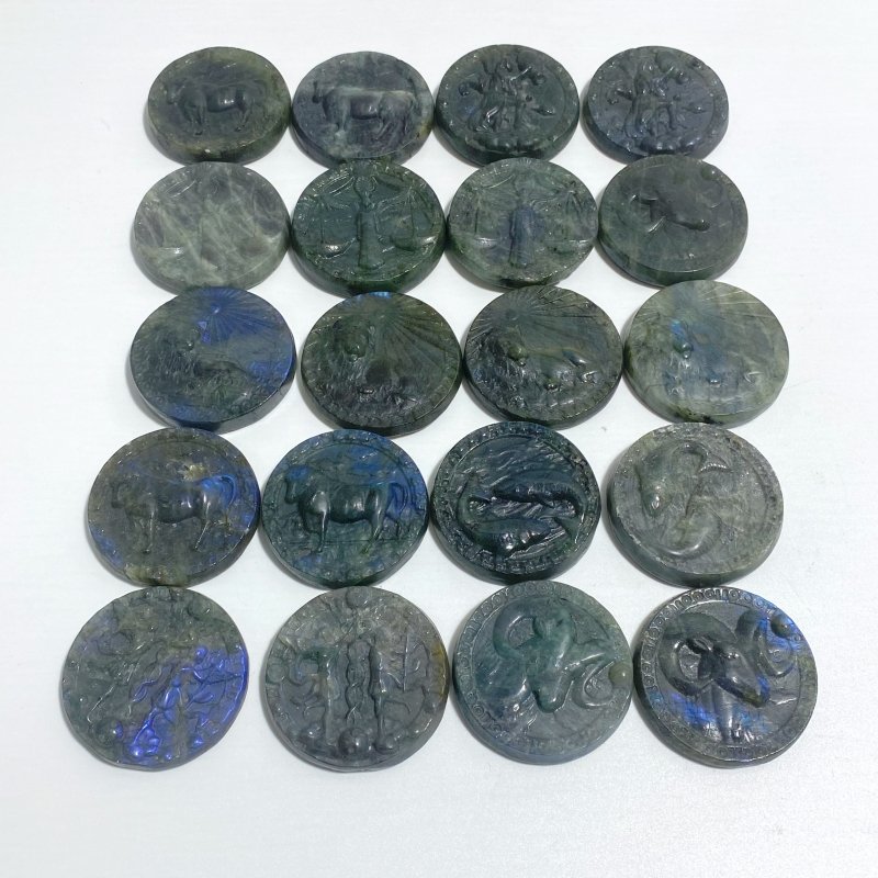 20 Pieces Labradorite Constellation Carving Clearance - Wholesale Crystals