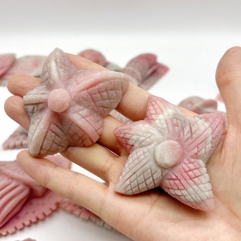20 Pieces Pink Opal Sea Animals Carving Wholesale - Wholesale Crystals