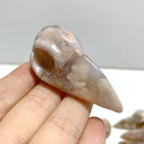 20 Pieces Sakura Flower Agate Crow Skull Carving - Wholesale Crystals