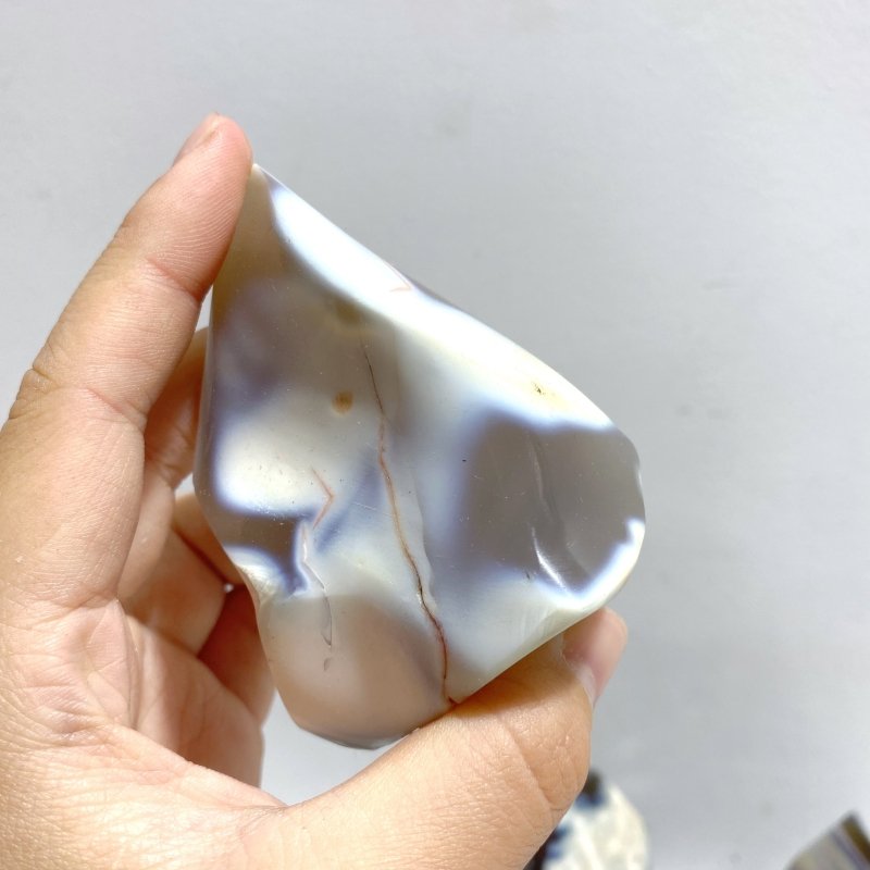 21 Pieces Black Orca Agate Flame Carving 2 - Wholesale Crystals