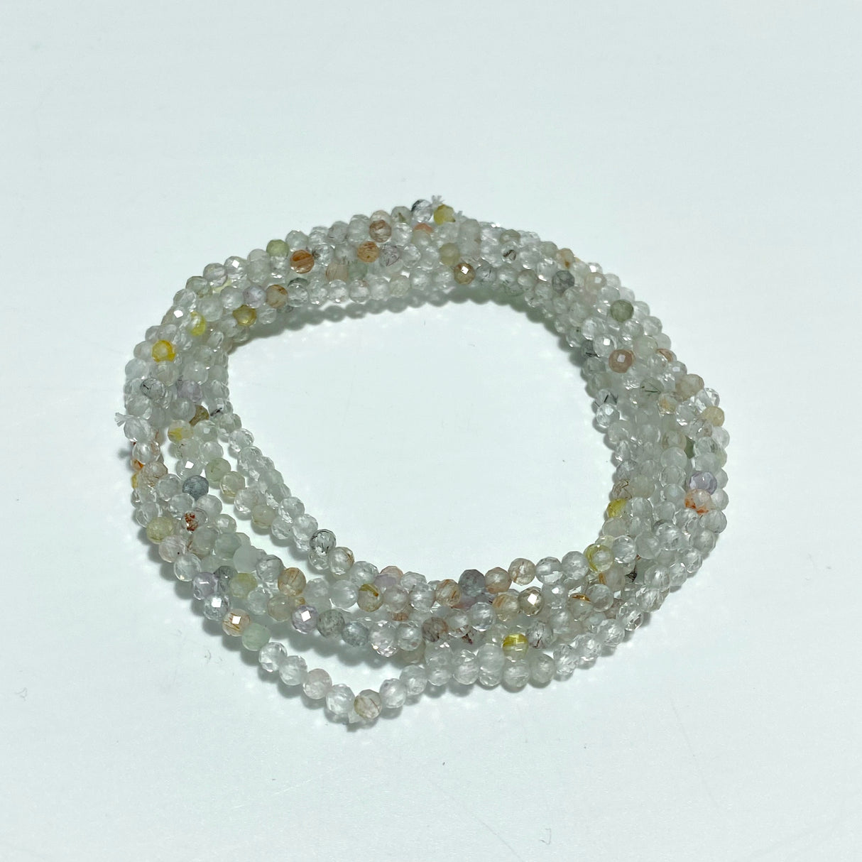 3MM Multi-Faceted Crystal Flash Bead Bracelets Necklace Wholesale Labradorite Sunstone Aquamarine