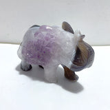 Beautiful Amethyst Mixed Geode Agate Druzy Elephant Animal Carving #A04