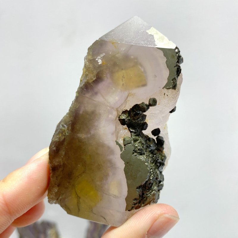 22 Pieces Fluorite Mixed Pyrite Calcite Slabs - Wholesale Crystals