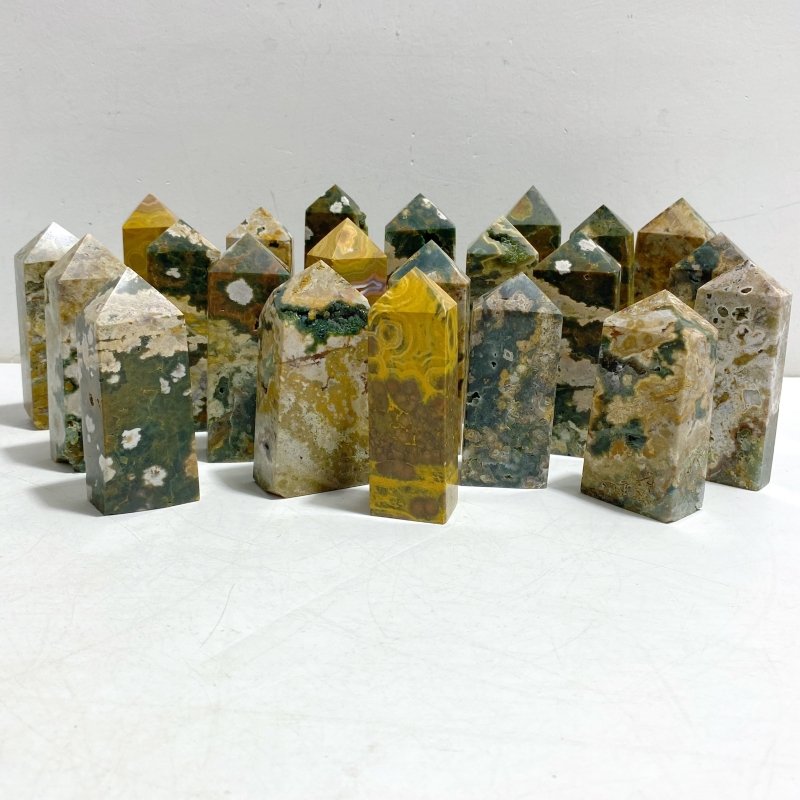 22 Pieces Ocean Jasper Four-sided Point 3 -Wholesale Crystals