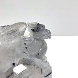 Unique Black Tourmaline Flying Dragon Castle Carving