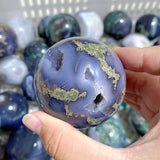 63 Pieces Beautiful Geode Druzy Moss Agate Spheres (Sea Freight Only)