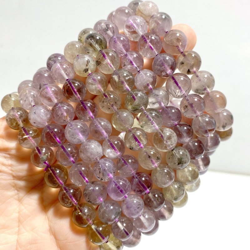 24 Pieces Amethyst Mixed Pyrite Bracelets - Wholesale Crystals