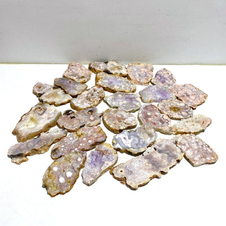 24 Pieces Beautiful Sakura Flower Agate Slab - Wholesale Crystals