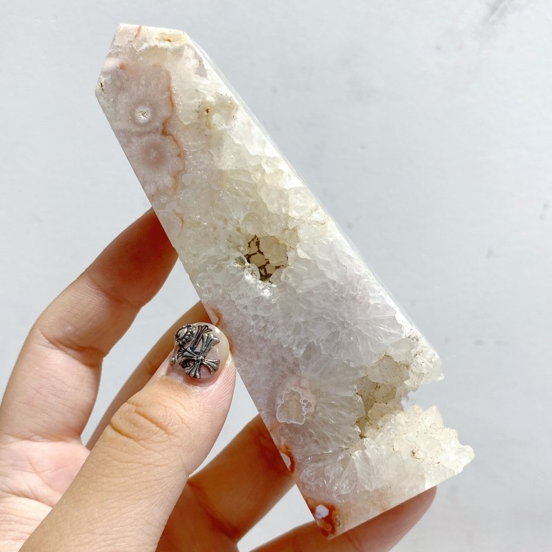 24 Pieces Geode Sakura Flower Agate Tower Points -Wholesale Crystals