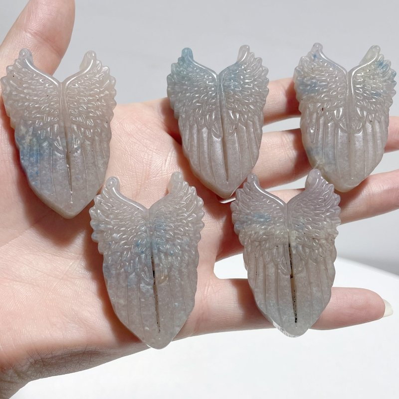 24 Pieces Trolleite Stone Wing Shield Carving Closeout - Wholesale Crystals