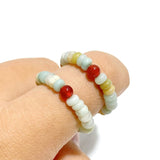24 Types Crystal Beaded Rings Wholesale Moss Agate Chevron Amethyst Red Jasper -Wholesale Crystals
