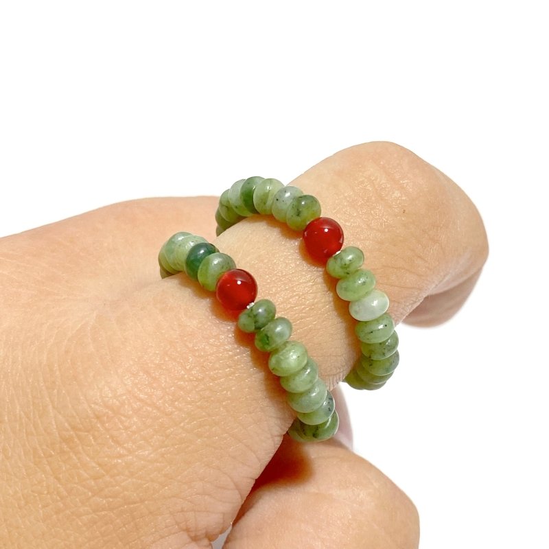 24 Types Crystal Beaded Rings Wholesale Moss Agate Chevron Amethyst Red Jasper -Wholesale Crystals