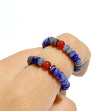 24 Types Crystal Beaded Rings Wholesale Moss Agate Chevron Amethyst Red Jasper -Wholesale Crystals
