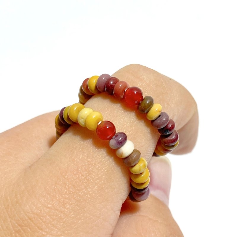 24 Types Crystal Beaded Rings Wholesale Moss Agate Chevron Amethyst Red Jasper -Wholesale Crystals
