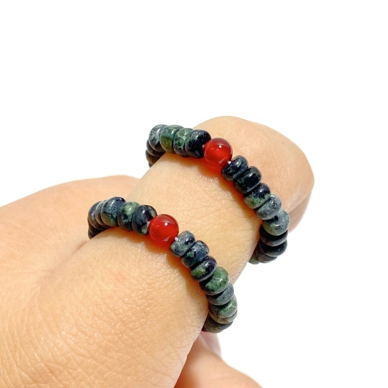 24 Types Crystal Beaded Rings Wholesale Moss Agate Chevron Amethyst Red Jasper -Wholesale Crystals
