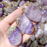 240 Pieces Amethyst Mixed Stripe Agate Palm Stone (Sea Freight Only) -Wholesale Crystals