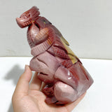 Unique Mookaite Flying Dragon Castle Carving #10