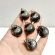 2.4cm Small Silver Sheen Obsidian Sleeping Cat Carving Wholesale - Wholesale Crystals