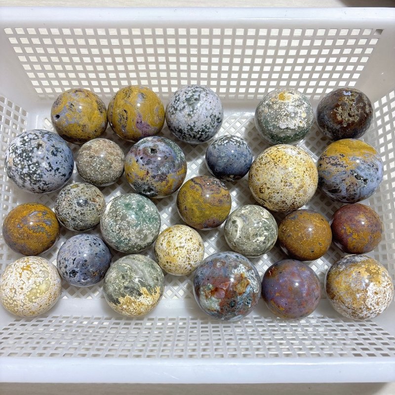 25 Pieces Beautiful Ocean Jasper Spheres - Wholesale Crystals