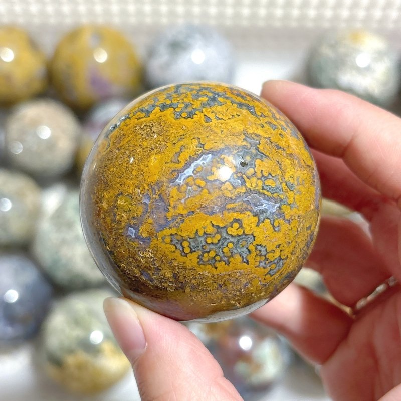 25 Pieces Beautiful Ocean Jasper Spheres - Wholesale Crystals