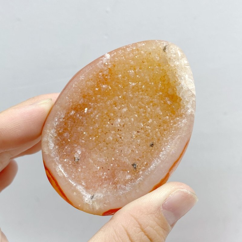 25 Pieces Geode Druzy Carnelian Eggs - Wholesale Crystals